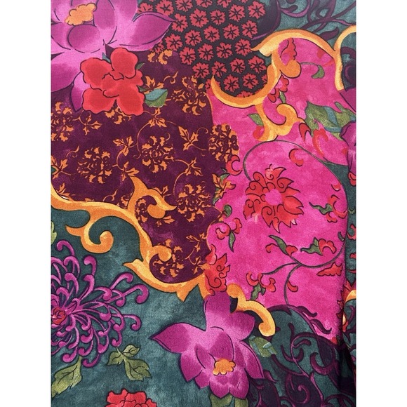 Carole Little Kimono Multicolor Floral Vintage 90s Artsy Bohemian Size 6 Rayon - Picture 9 of 12